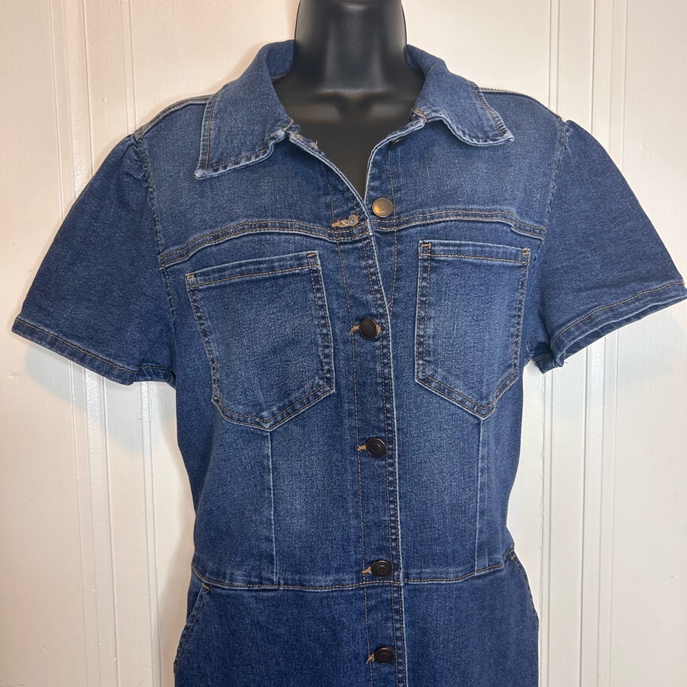 Celebrity Pink Denim Jumpsuit - Picture 3 of 7